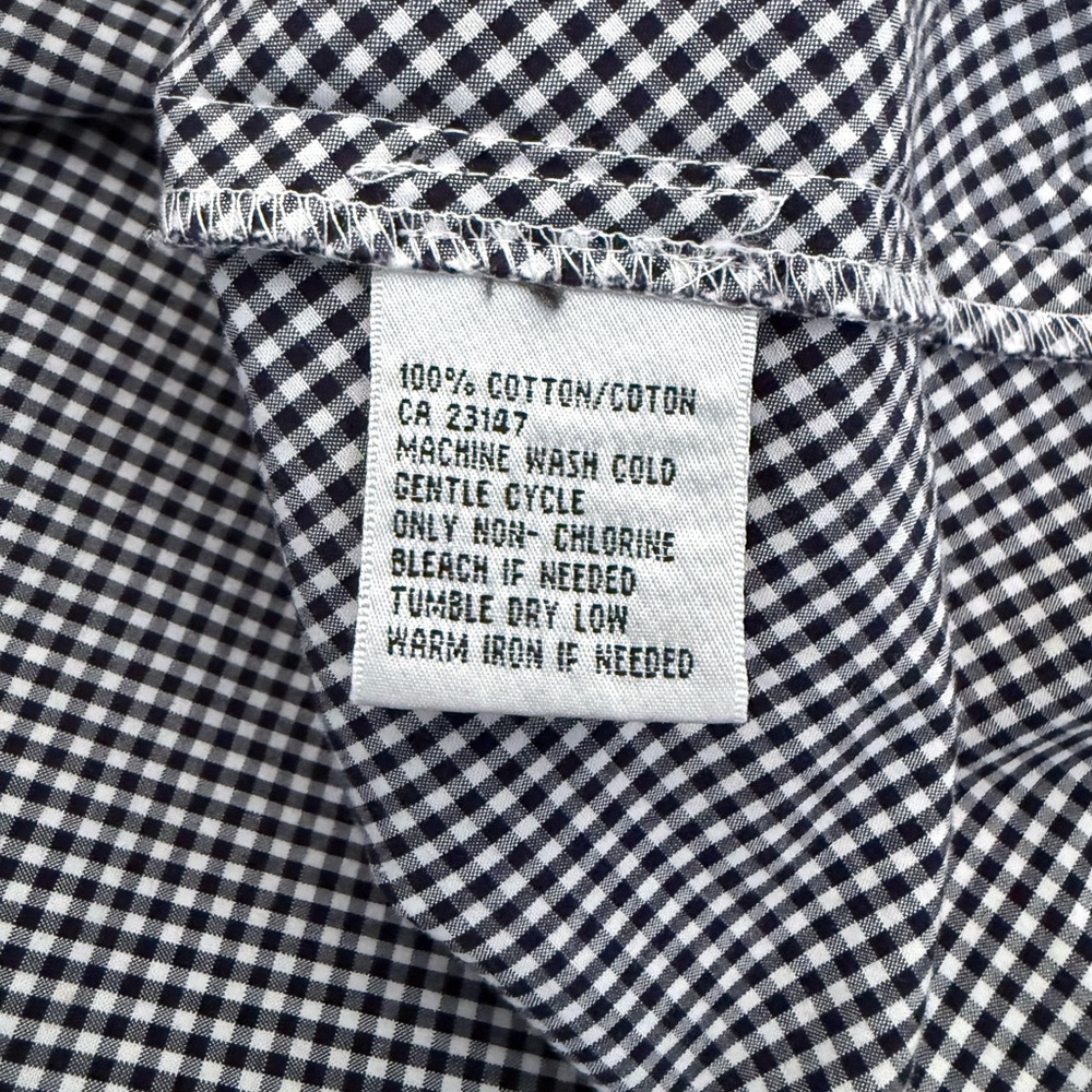 Talbots Sleeveless Shirt Dress 10P 10 Petite Gingham Check Navy Blue 100% Cotton - Picture 4 of 4